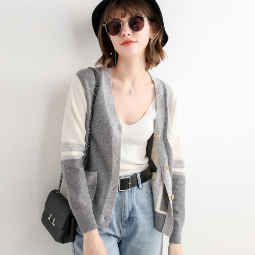 Color Contrasted Cardigan