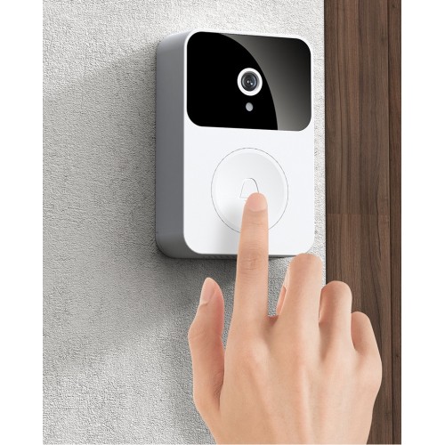 Doorbell Camera Wireless,Intelligent Visual Doorbell Home Intercom HD Night Vision WiFi Rechargeable Security Door Doorbell,Two-Way Calls,Photo,Recording,APP Control,Voice Change Function (White) Build-in Battery