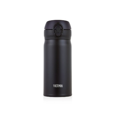 THERMOS 350毫升真空保溫瓶 (純黑色) 超輕