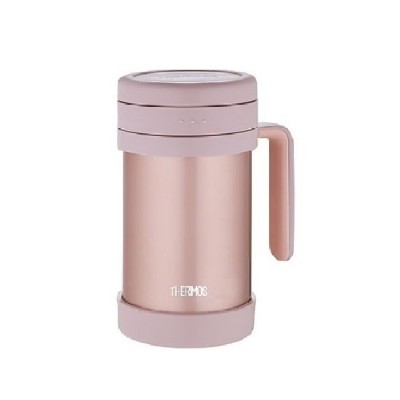 THERMOS 500毫升經典真空保溫杯連茶隔 (金屬粉紅)