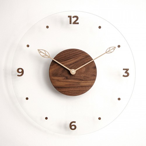 Acrylic Wooden Wall Clock Bedroom Silent Clock Living Room Decor Simple Luxury Wall Clock