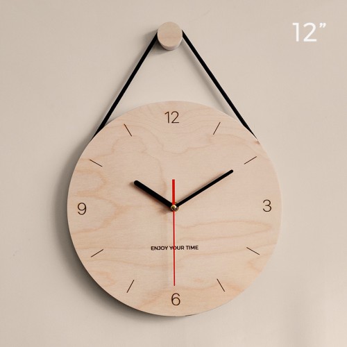 Wooden Contrasted Hands Wall Clock Bedroom Mute Clock, Silent Clock Wall Art, Wall Decor