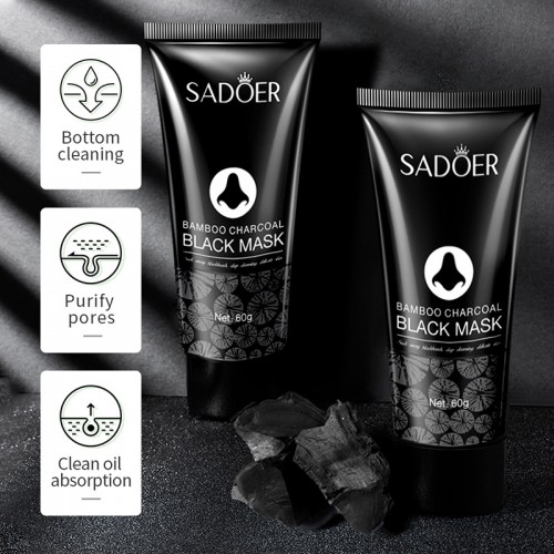 SADOER Bamboo Charcoal Black Mask Cleans and Clears The Skin