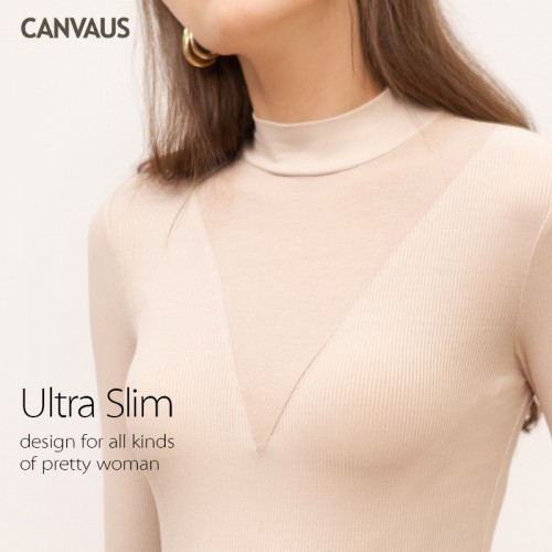 Form-Fitting Turtleneck Long Sleeves Top