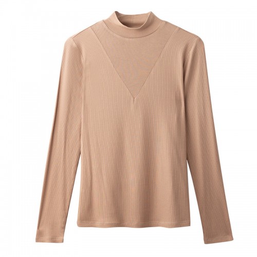 Form-Fitting Turtleneck Long Sleeves Top