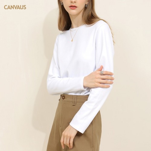 Basics Round Neck Long Sleeves Cotton Top