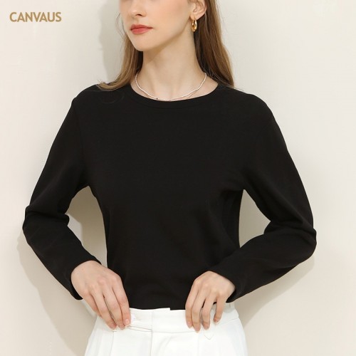 Basics Round Neck Long Sleeves Cotton Top