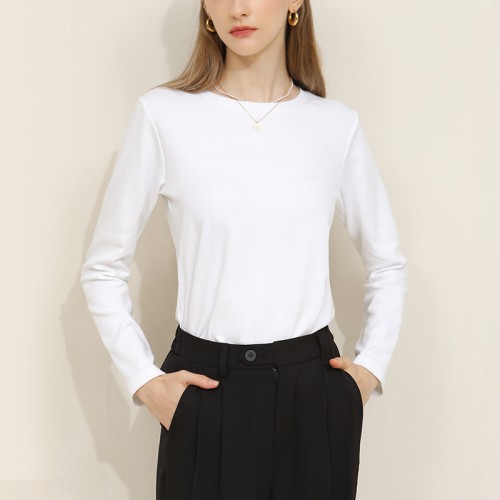 Basics Round Neck Long Sleeves Cotton Top