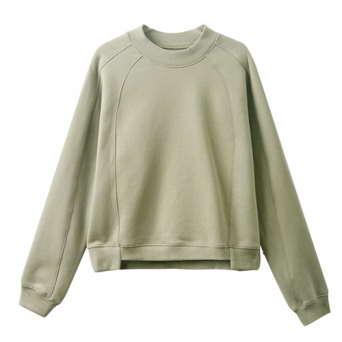 Round Neck Drop Shoulder Long Sleeves Sweater Thick & Warm