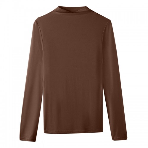 Turtleneck Slim High Stretch Long Sleeves Top