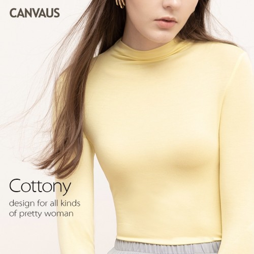 Turtleneck Slim High Stretch Long Sleeves Top