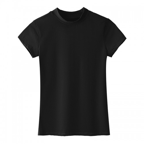 High Neck Slim Fit Basic Tee