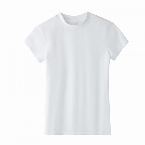 High Neck Slim Fit Basic Tee