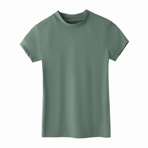 High Neck Slim Fit Basic Tee