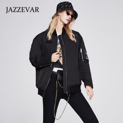 Zip Up Sleeve Pocket Bomber Jacket