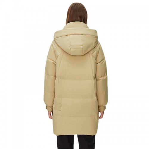 Slant Pocket Hooded Down Coat 90% Down