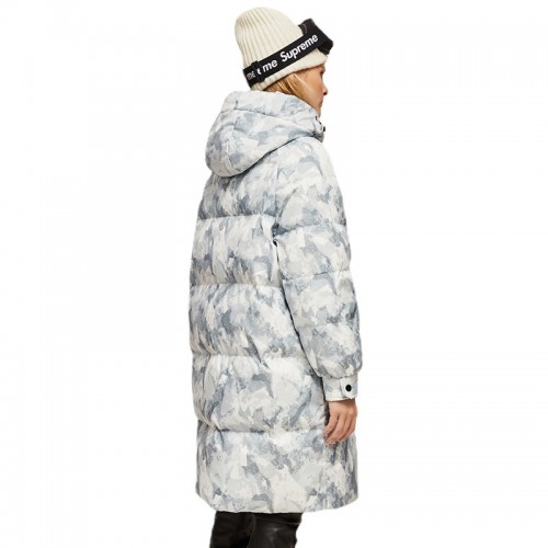 Camouflage Hooded Zip Up Down Coat 90% Down