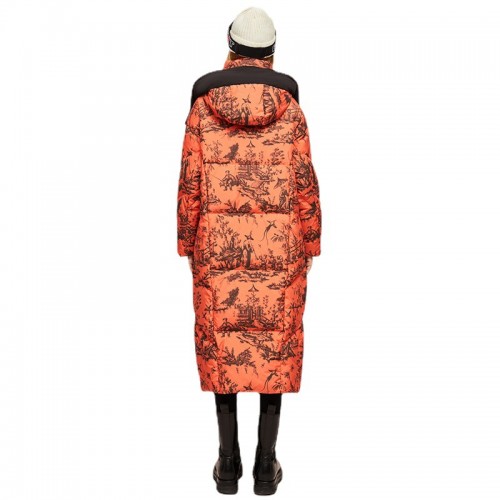 Pattern Hooded Down Coat 90% Down