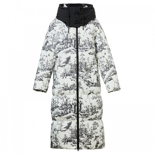 Pattern Hooded Down Coat 90% Down