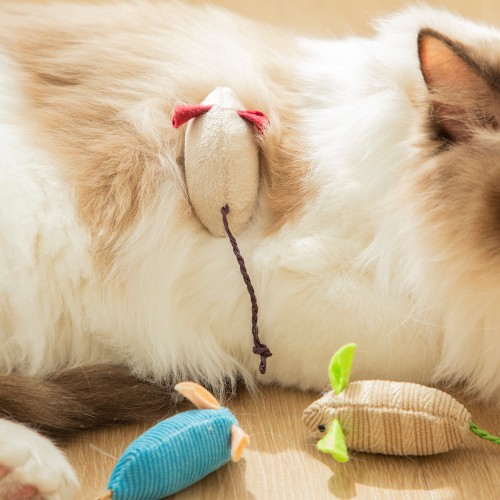 3pcs Durable Interactive Plush Cat Toy - Simulated Mouse Design for Endless Fun and Exercise