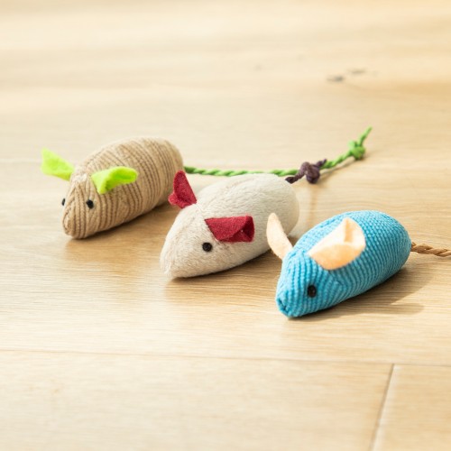 3pcs Durable Interactive Plush Cat Toy - Simulated Mouse Design for Endless Fun and Exercise