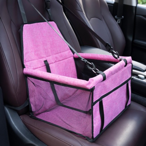 Pet Reinforce Car Booster Seat For Dog Cat - Portable and Breathable With Seat Belt, Clip On Leash 1PC