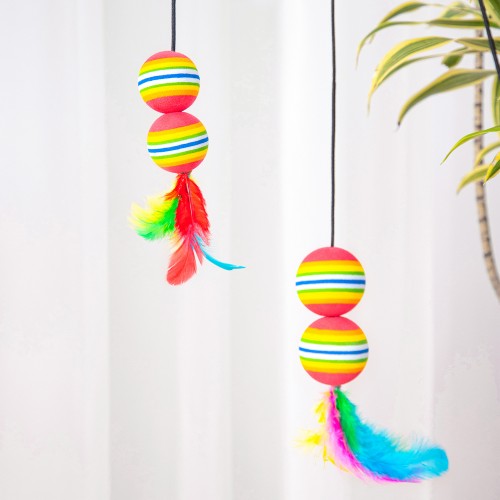 Cat Toys Interactive Funny Cat Feather Balls For Indoor Cats 