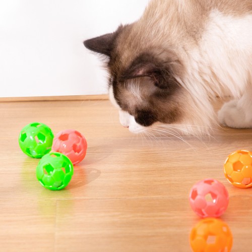 6pcs/set Colorful Plastic Bell Sound Ball For Cats And Dogs