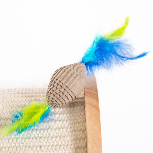 Interactive Cat Teaser Toy With Feather Scratcher Fun and Durable Pet Kitten Plaything 1PC