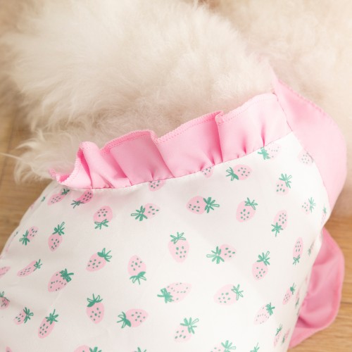 Adorable Pet Dresses For Dogs - Strawberry Pattern Dog Skirt, Pet Apparel