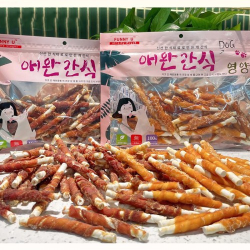 Chicken/Duck Wrapped Milk Stick Dog Chew 400g