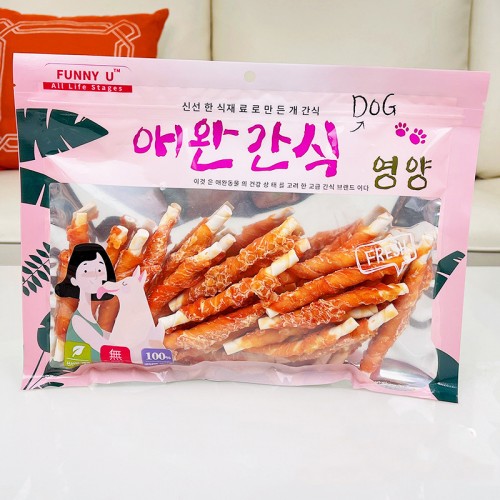 Chicken/Duck Wrapped Milk Stick Dog Chew 400g