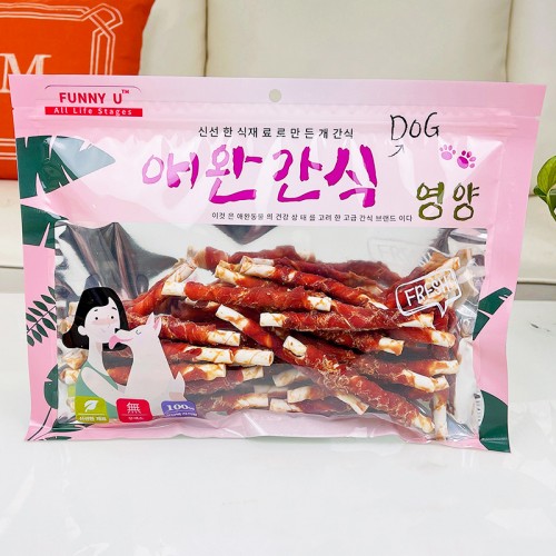 Chicken/Duck Wrapped Milk Stick Dog Chew 400g