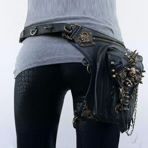 Punk Look Skull Chain Bag With Removable Shoulder Strap