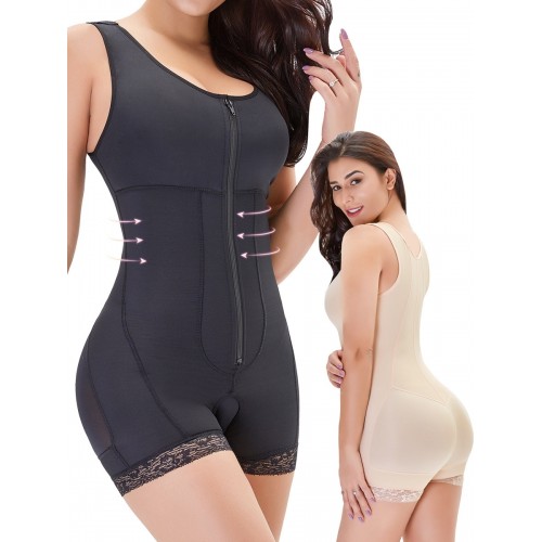 TOPMELON Zip Front Shapewear Bodysuit