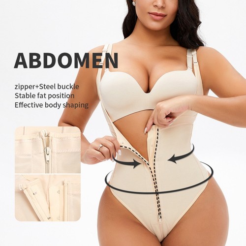 TOPMELON Thong Sliming Zip Up Shapewear Bodysuit