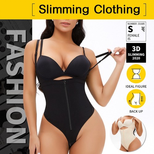 TOPMELON Thong Sliming Zip Up Shapewear Bodysuit