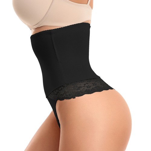 High Waist Lace Trim T-BACK Shapewear Panty