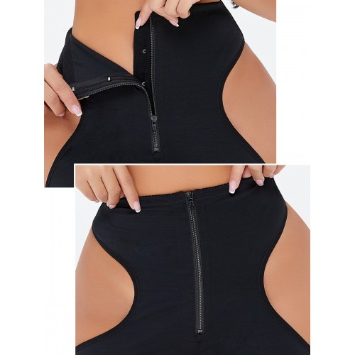 High Waisted 3D Hip Lifting Zip Up Shapewear Panty