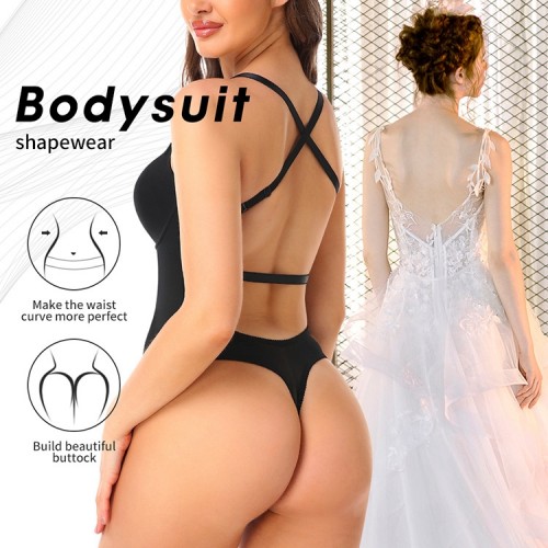 Lace Adjustable Straps Shapewear Bodysuit