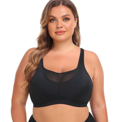 Contrasted Mesh Wireless Plus Bra