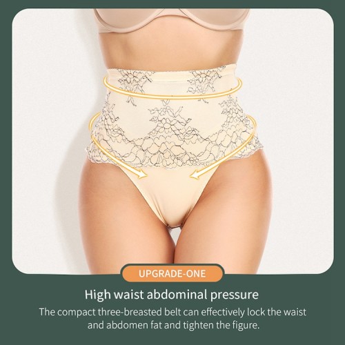 High Waisted Lace Tummy Control Shapewear Thong