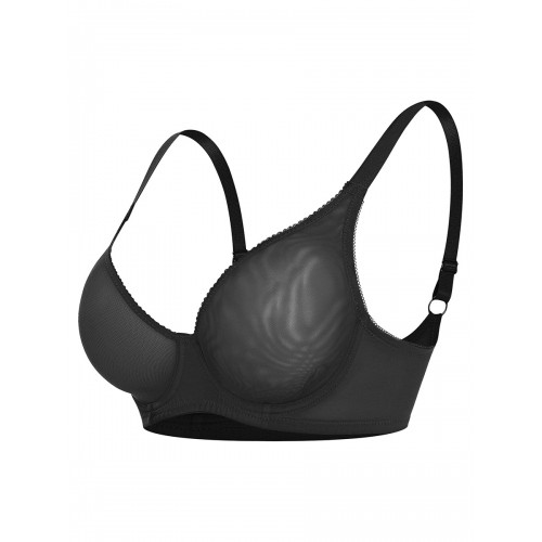 See-through Wireless Breathable Mesh Plus Bra