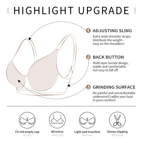 See-through Wireless Breathable Mesh Plus Bra