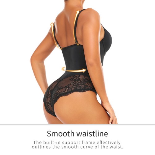 Lace Contrasted Underwire Shapewear Bodysuit