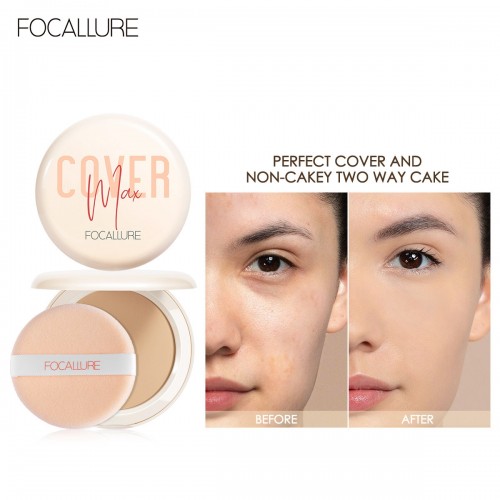 FOCALLURE Covermax Two-Way-Cake Pressed Powder