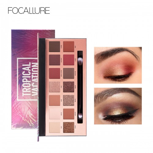 FOCALLURE Tropical Vacation Eyeshadow Palette 14 Colors