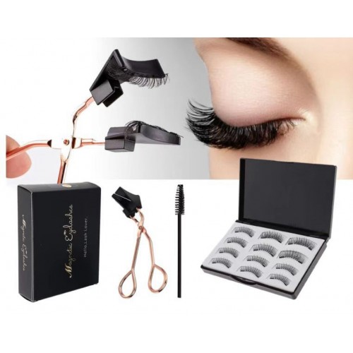 Magnetic Eyelashes, Magnetic False Eyelashes without Eyeliner, Reusable Dual Magnetic Fake Eyelashes with Applicator, Natural Look, for Women Makeup