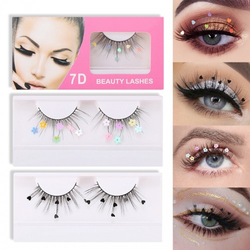 Individual False Eyelash, 3D Faux Mink Lashes Butterfly Glitter Eyelashes Extension, Natural Synthetic Decoration