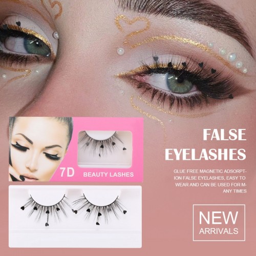 Individual False Eyelash, 3D Faux Mink Lashes Butterfly Glitter Eyelashes Extension, Natural Synthetic Decoration